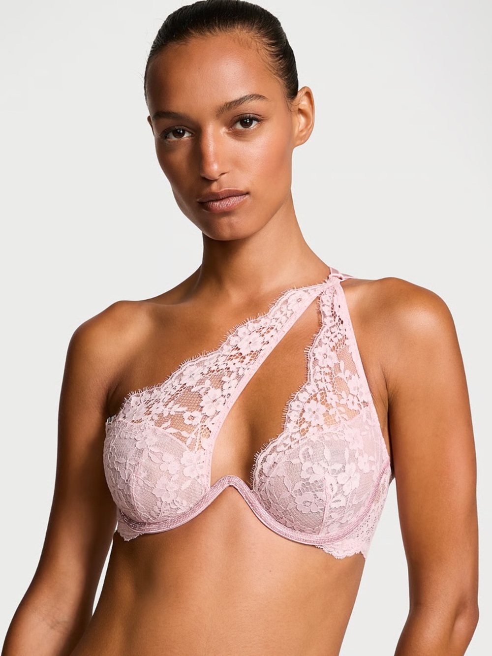 NWT Victoria’s Secret DREAM ANGELS Twinkle Lace One-Shoulder Monowire Bra L